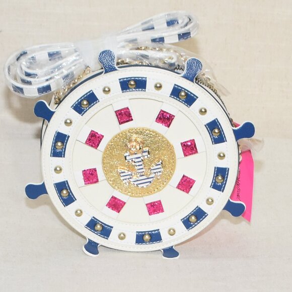 Betsy Johnson Nautical Crossbody "SEAS The DAY" Muti - Picture 1 of 8
